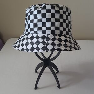 Checkered Black and White Bucket Hat